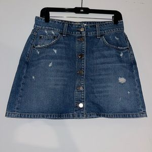 Reformation Blue Denim Mini Skirt